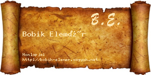 Bobik Elemér névjegykártya