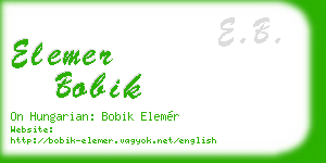 elemer bobik business card